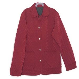 Cole B Dark Red and Gray Reversible Fall Coat Med